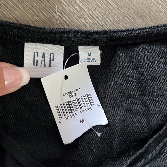 GAP Black Long Wrap Sleeve Dress Size M - Picture 7 of 8